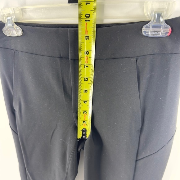 Athleta Womens Stellar Flare Trouser Pants Size 2 Petite Black Zip Leg Stretch - Picture 10 of 12